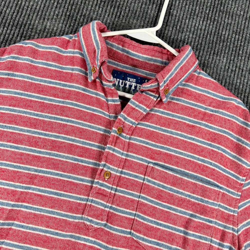 The Nutter by Chubbies Polo Shirt Mens Large Red Striped Long Sleeve Casual